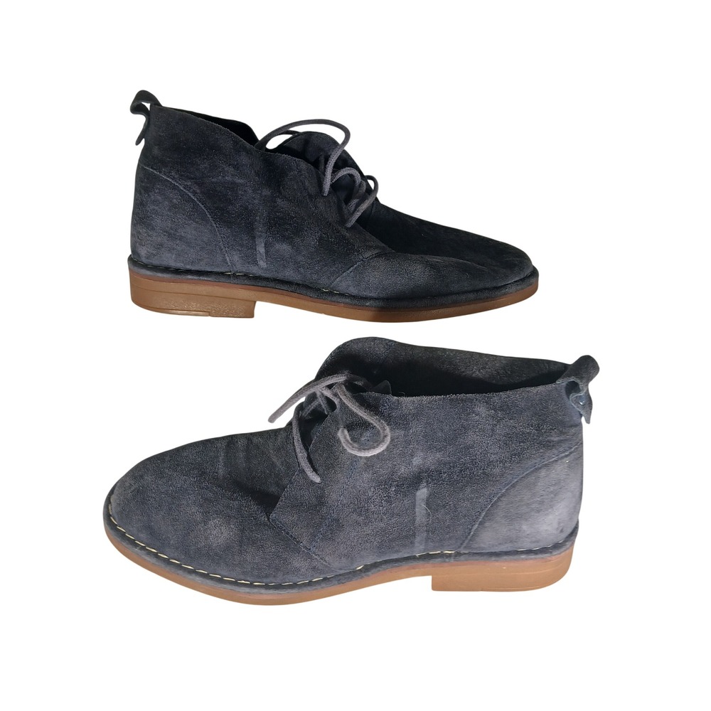 Hush Puppies Suede Chukka Boots 9.5 Navy Blue Tassel Lace Up Desert Ankle Boot‎